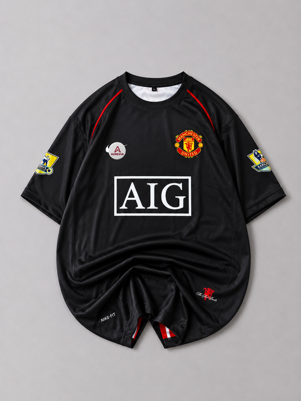 MANCHESTER UNITED AWAY 2007-08 | EMBROIDERY HALF SLEEVES