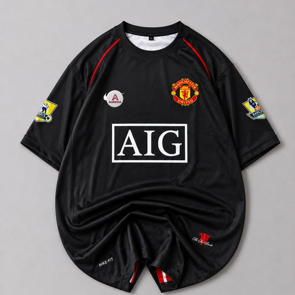 MANCHESTER UNITED AWAY 2007-08 | EMBROIDERY HALF SLEEVES