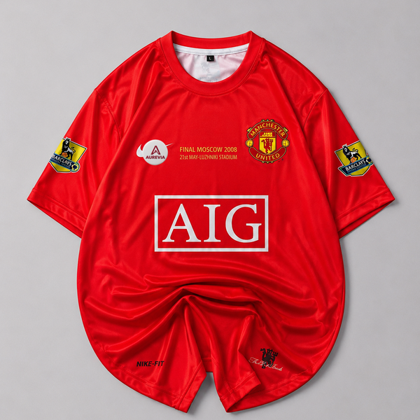 MANCHESTER UNITED HOME 2007-08 | EMBROIDERY HALF SLEEVES
