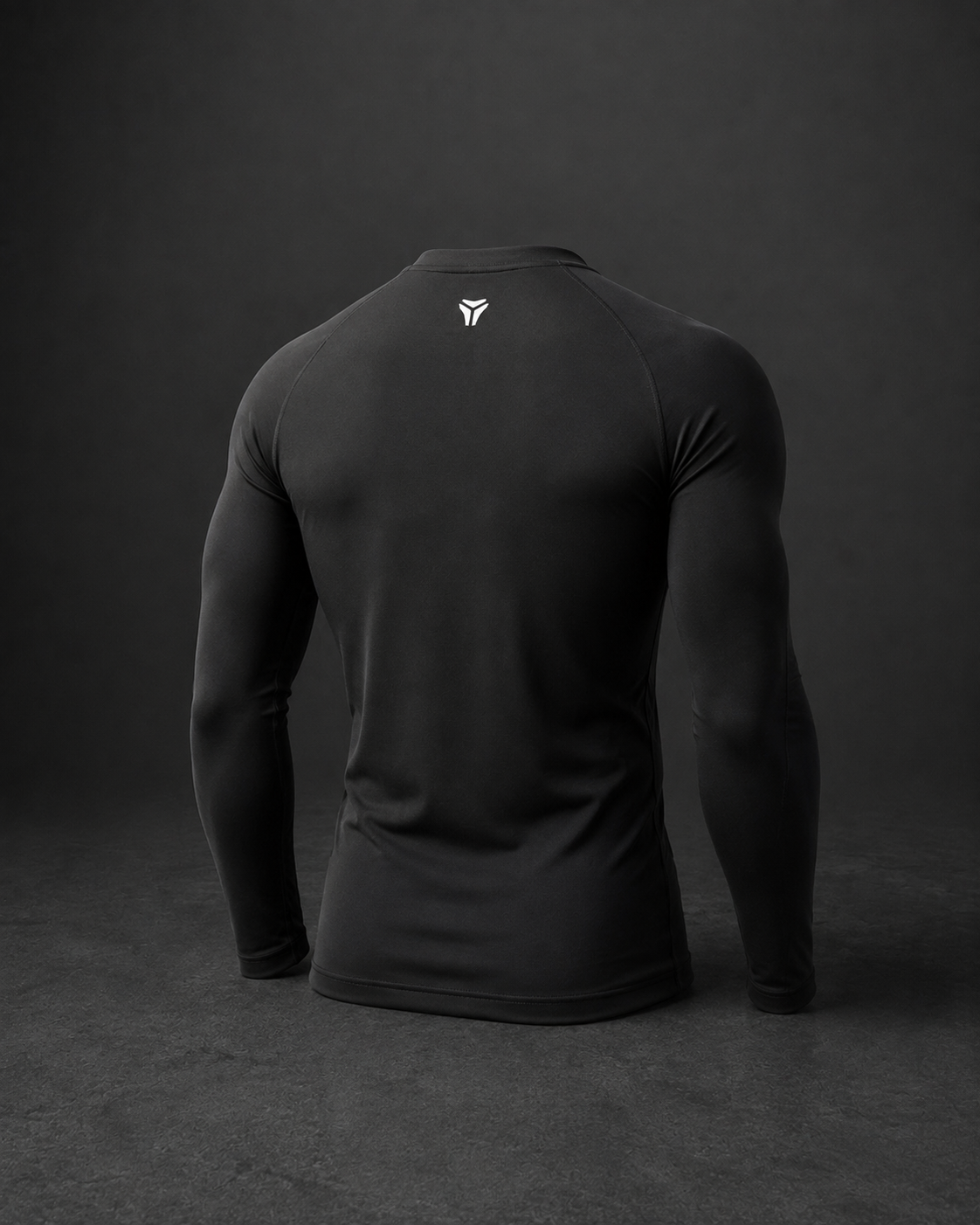 Compression Round Neck Polyester - Black T-Shirt