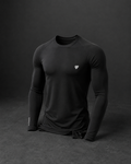 Compression Round Neck Polyester - Black T-Shirt