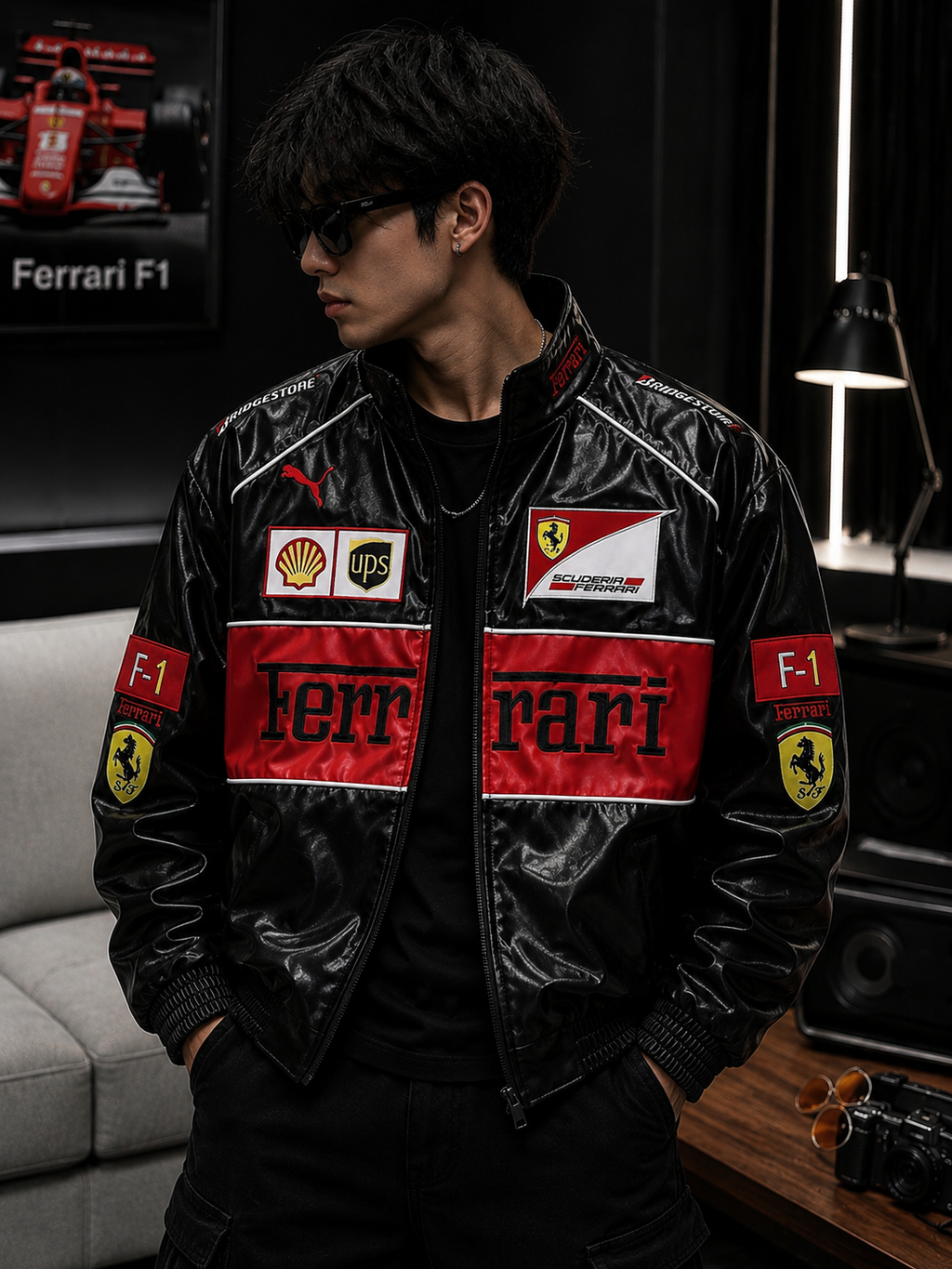 Ferrari F1 Jacket - Black Red