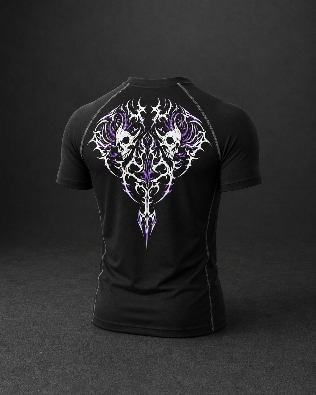 Compression Men typography graphic print Polyester - Black T-Shirt